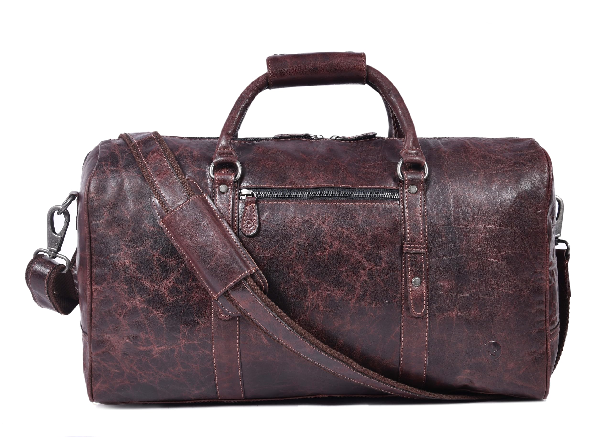 Leather Travel Duffel Bag for Men & Women