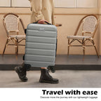 Coolife 3-Piece Hardshell Luggage Set - Navy