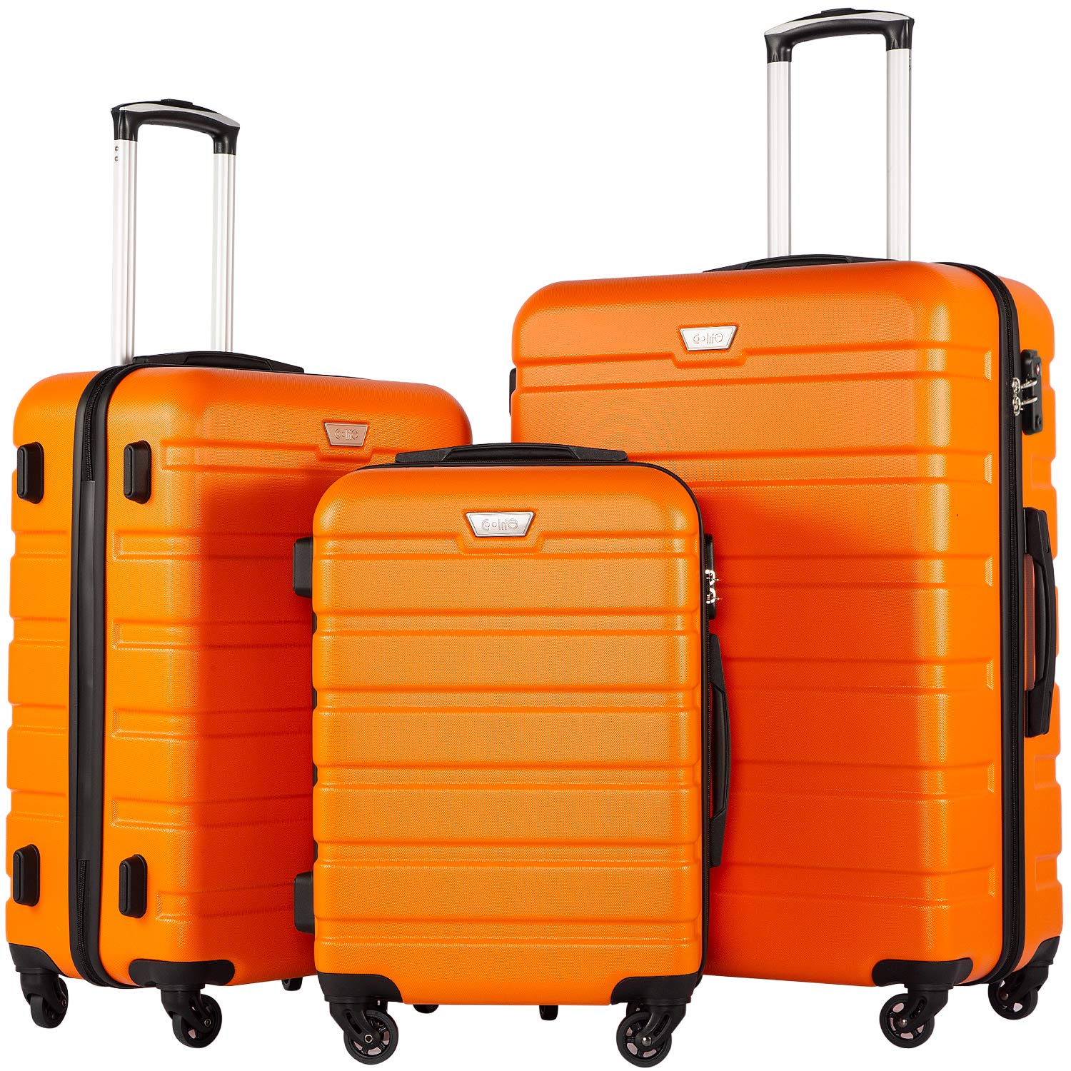 Coolife 3-Piece Hardshell Luggage Set - Navy
