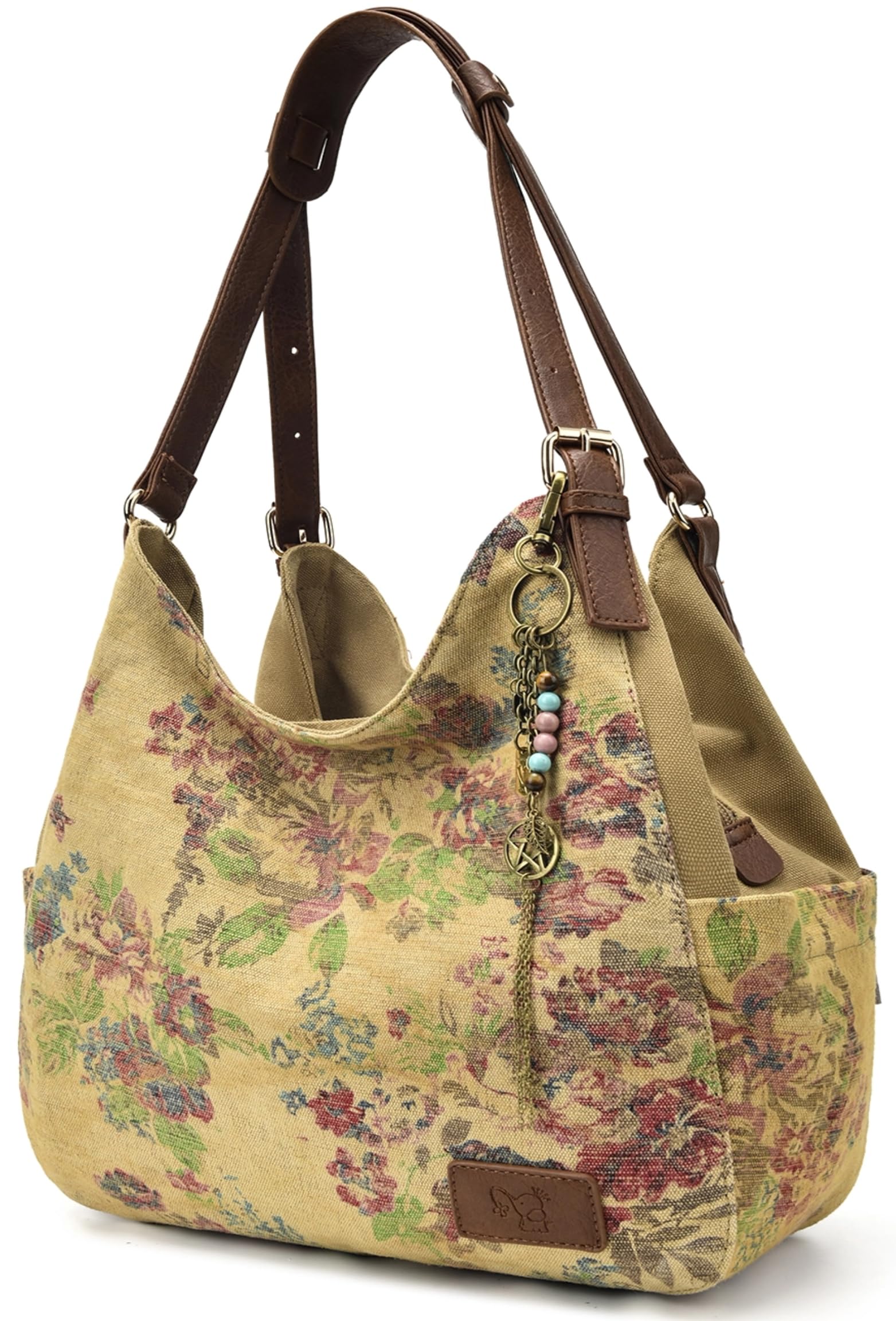 Worldlyda Women Canvas Embroidered Hobo Tote Bag