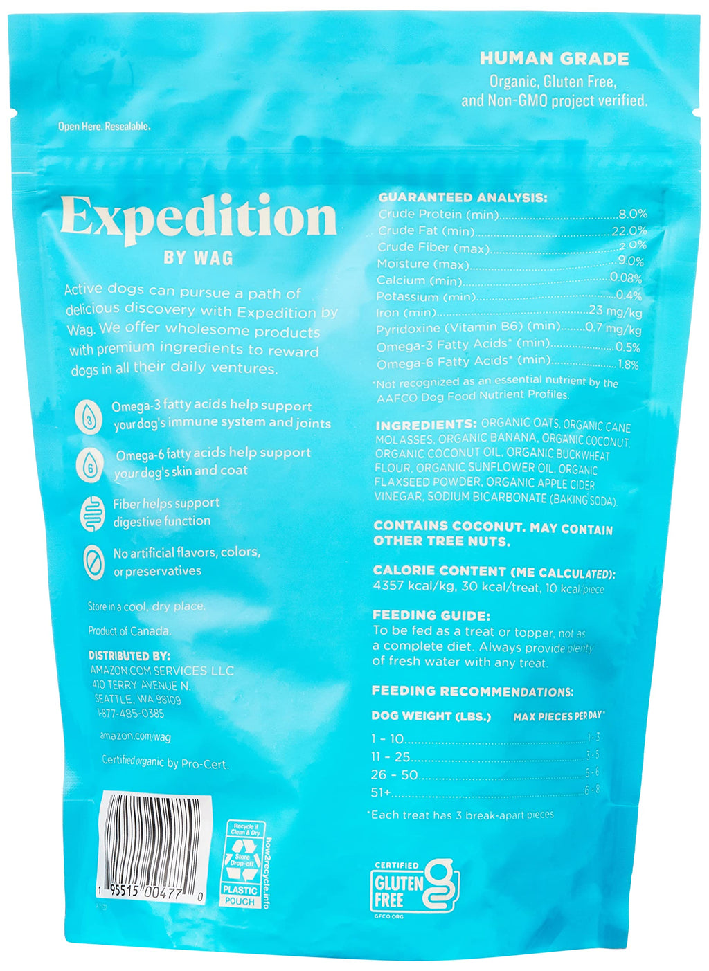 Wag Expedition Pumpkin Chia Dog Treats, Organic Biscuits - Pet Supplies by Handbags Specialist Headquarter | Available at Handbags Specialist Headquarter