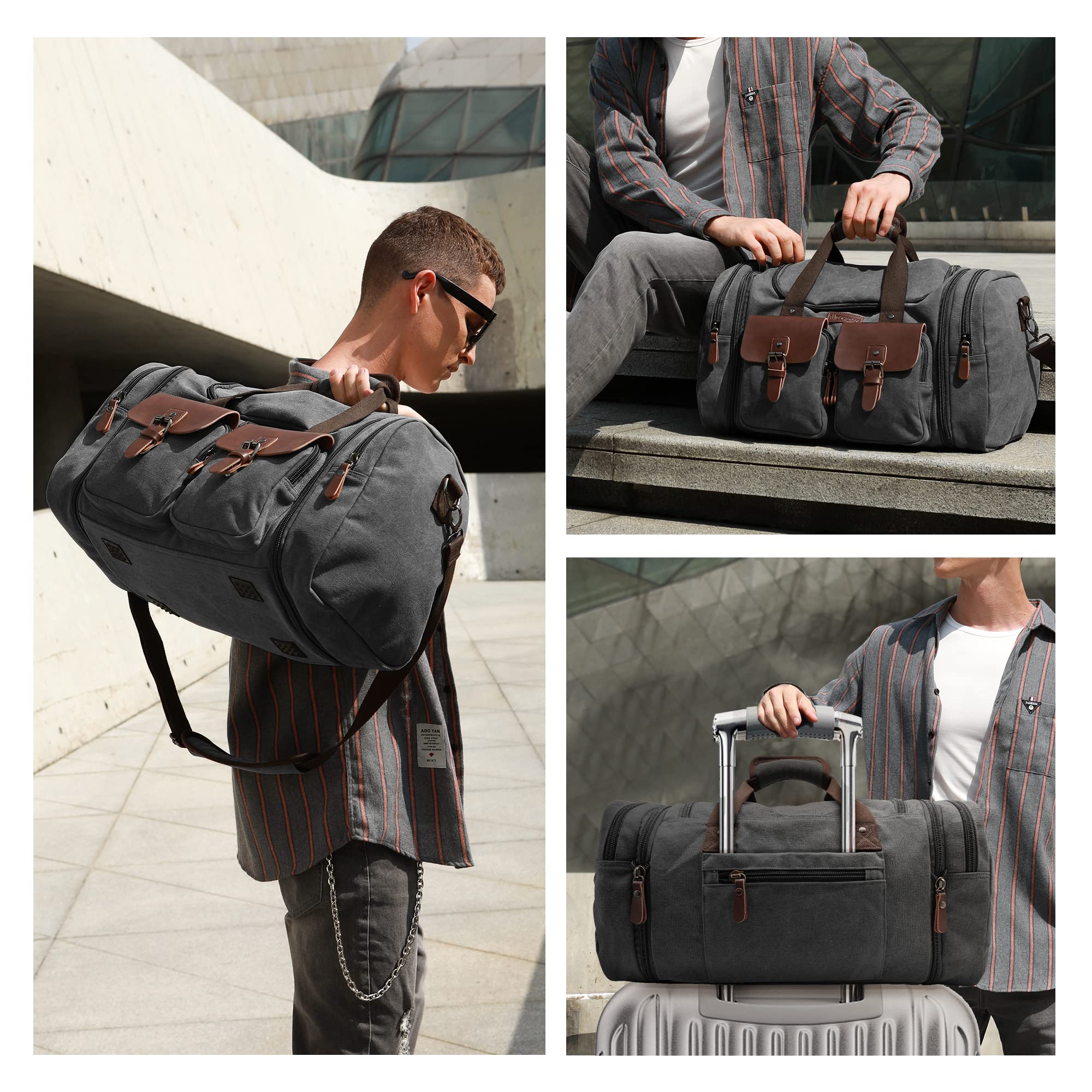 Wildroad 50L Waxed Canvas Waterproof Duffle Bag