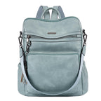 DUO-TONE Luxe Women's Leather Travel Backpack - Backpack Bags by Handbags Specialist Headquarter | Available at Handbags Specialist Headquarter