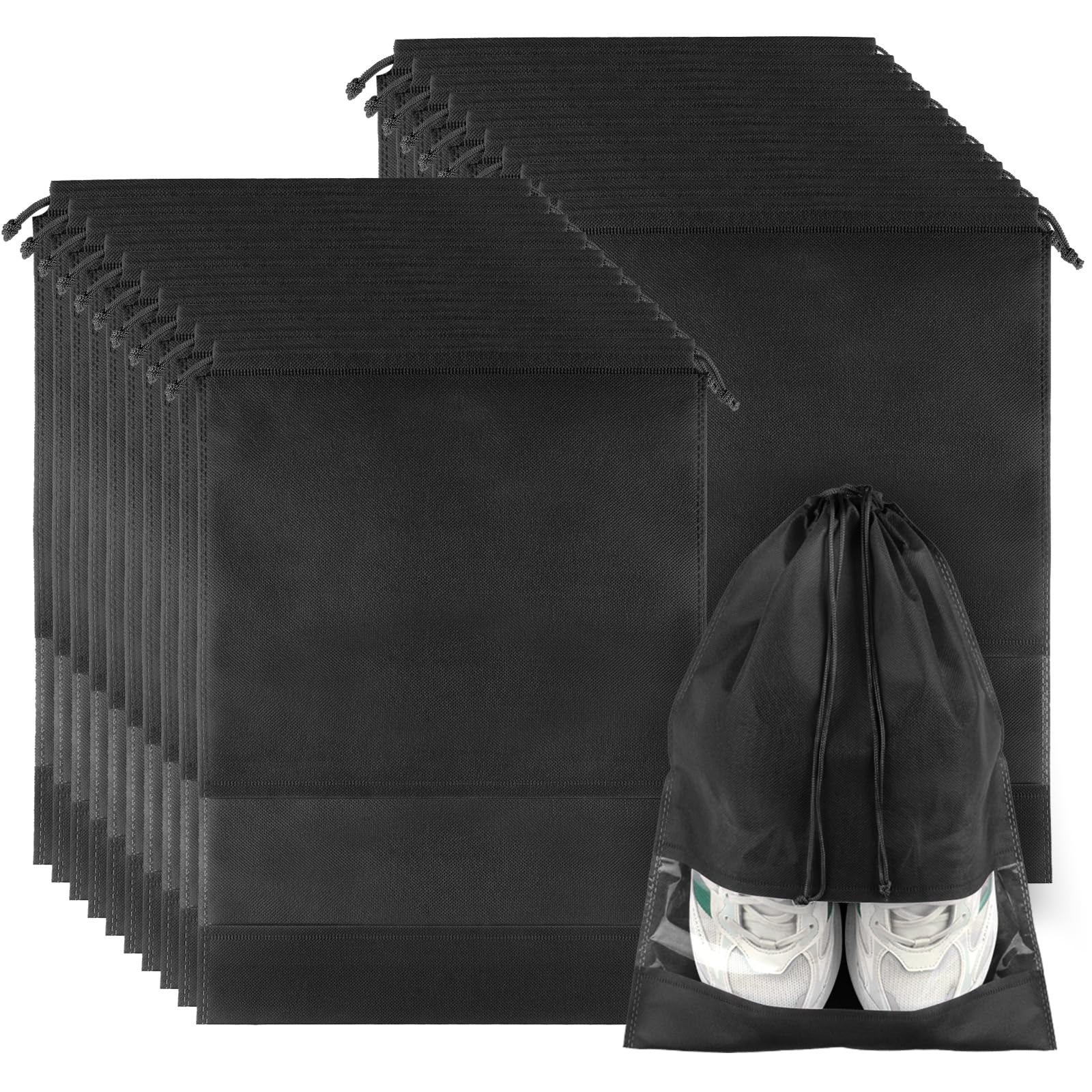 Clear View Travel Shoe Bags - 12 Pack -  by Handbags Specialist Headquarter | Available at Handbags Specialist Headquarter