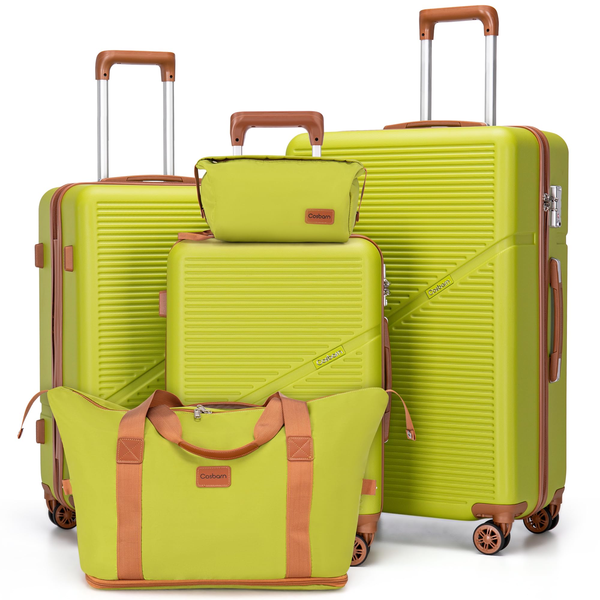 Cosbarn 5-Piece ABS Spinner Luggage Set with TSA Lock