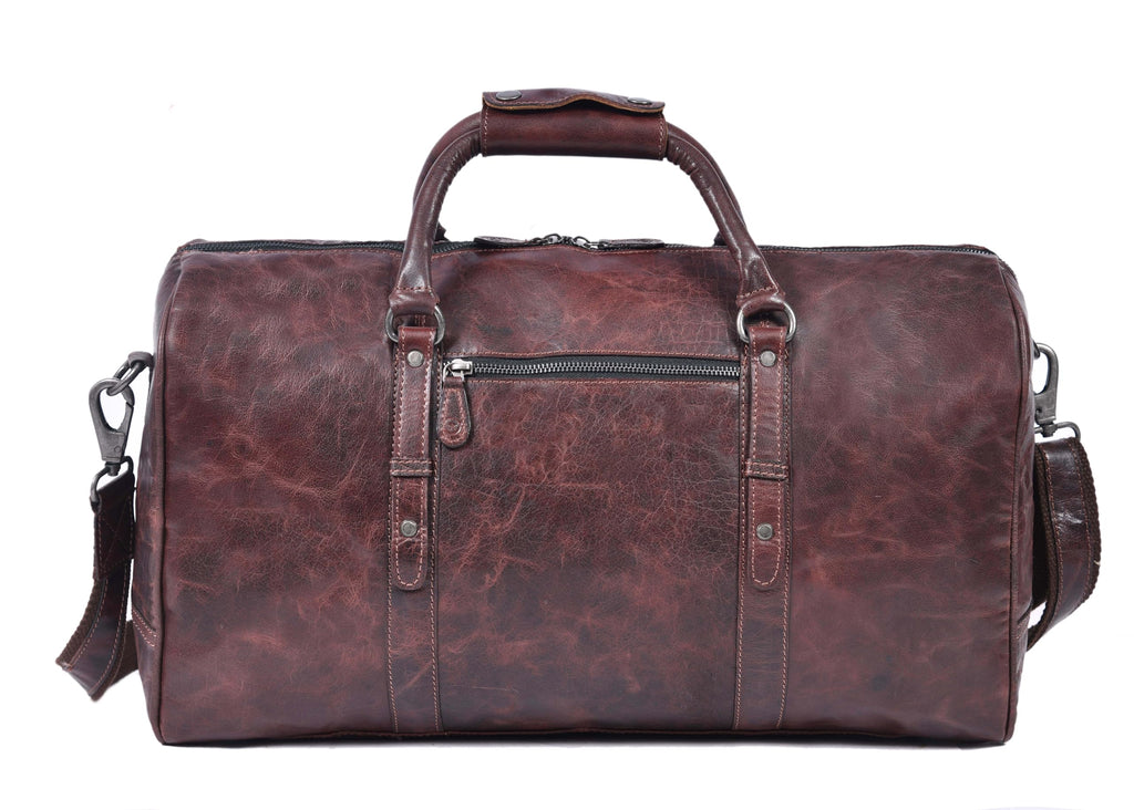 Leather Travel Duffel Bag for Men & Women