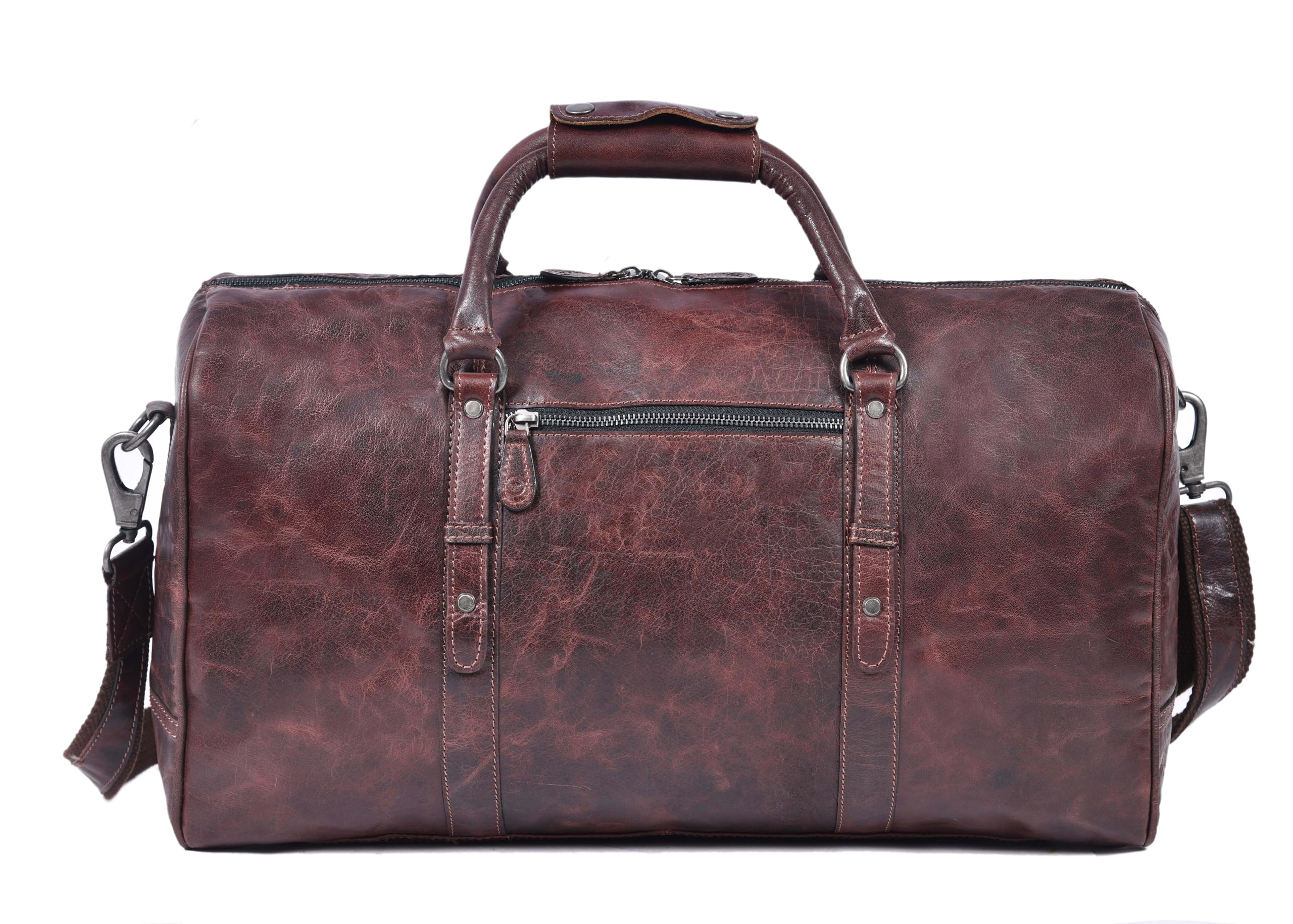 Leather Travel Duffel Bag for Men & Women