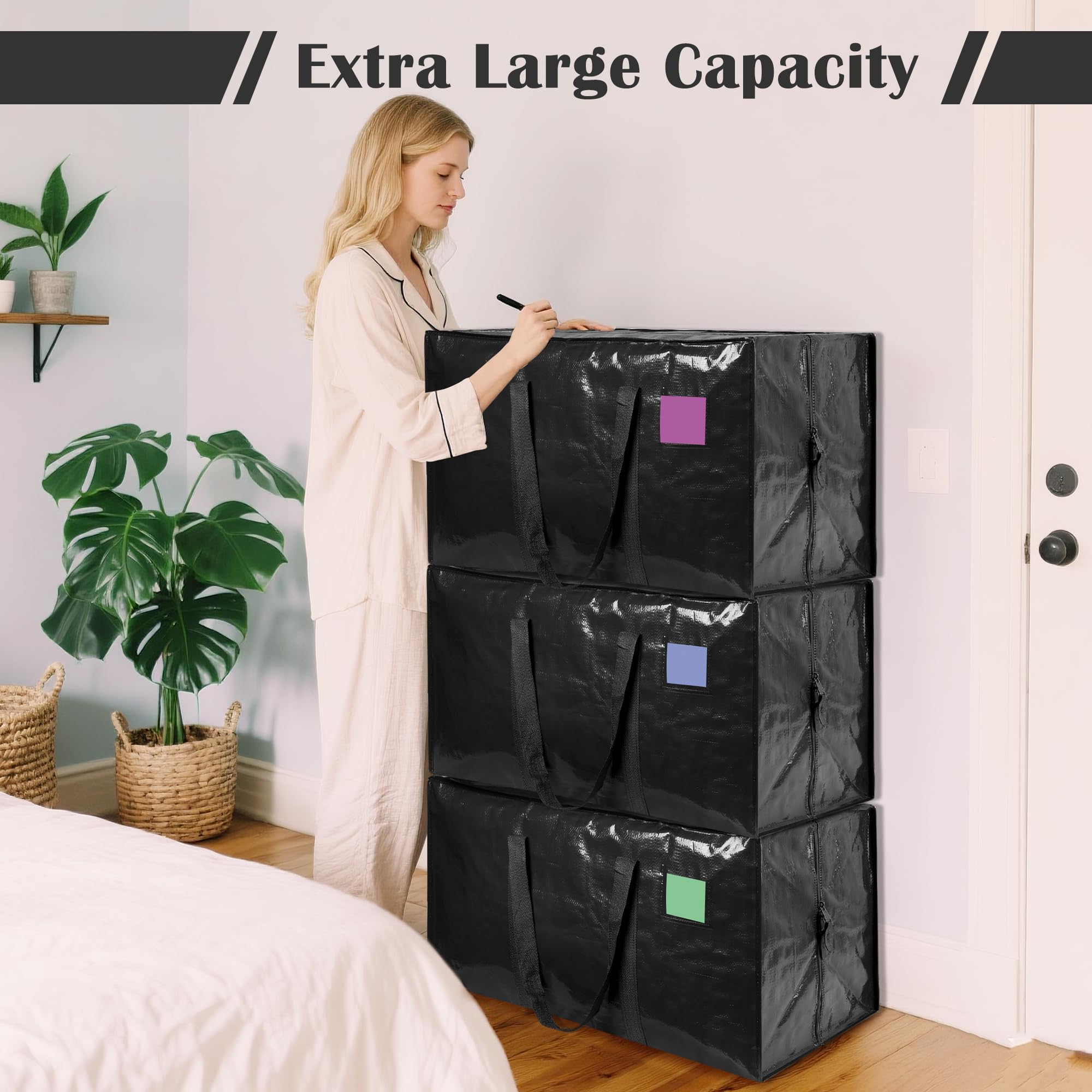 6 Pack XL Heavy Duty Moving Bags - Dark Blue