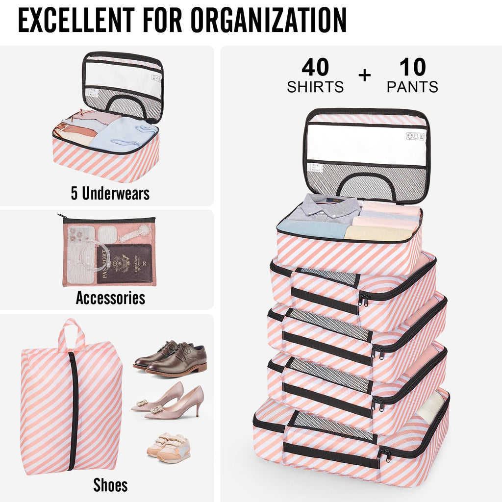 Veken Travel Cubes - 8 Piece Set - Luggage Travel Bags by Handbags Specialist Headquarter | Available at Handbags Specialist Headquarter