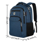 Volher Anti-Theft USB Laptop Backpack - Rose Red