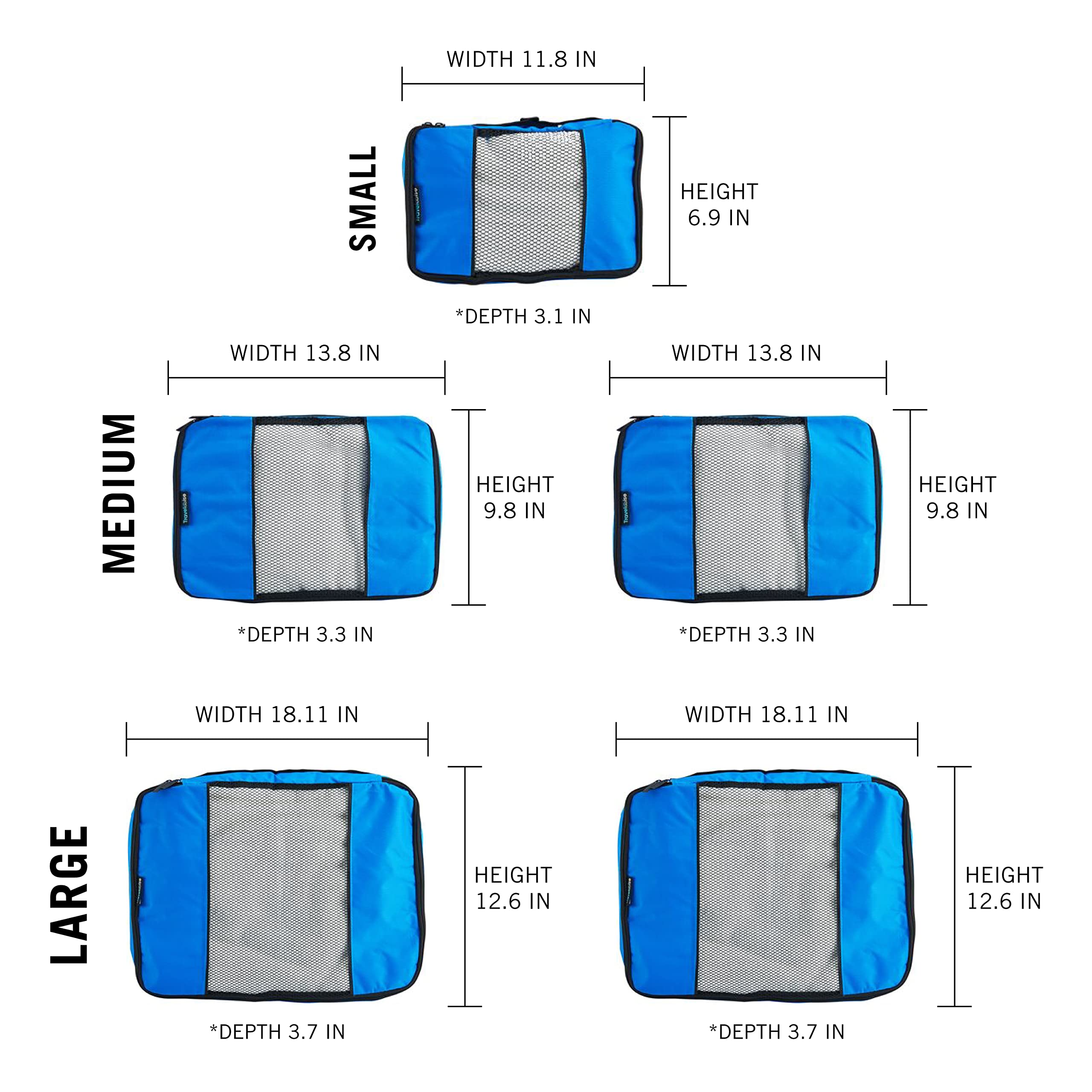 TravelWise Weekender Packing Cube Set - Silver 5-Piece - Luggage Travel Bags by Handbags Specialist Headquarter | Available at Handbags Specialist Headquarter