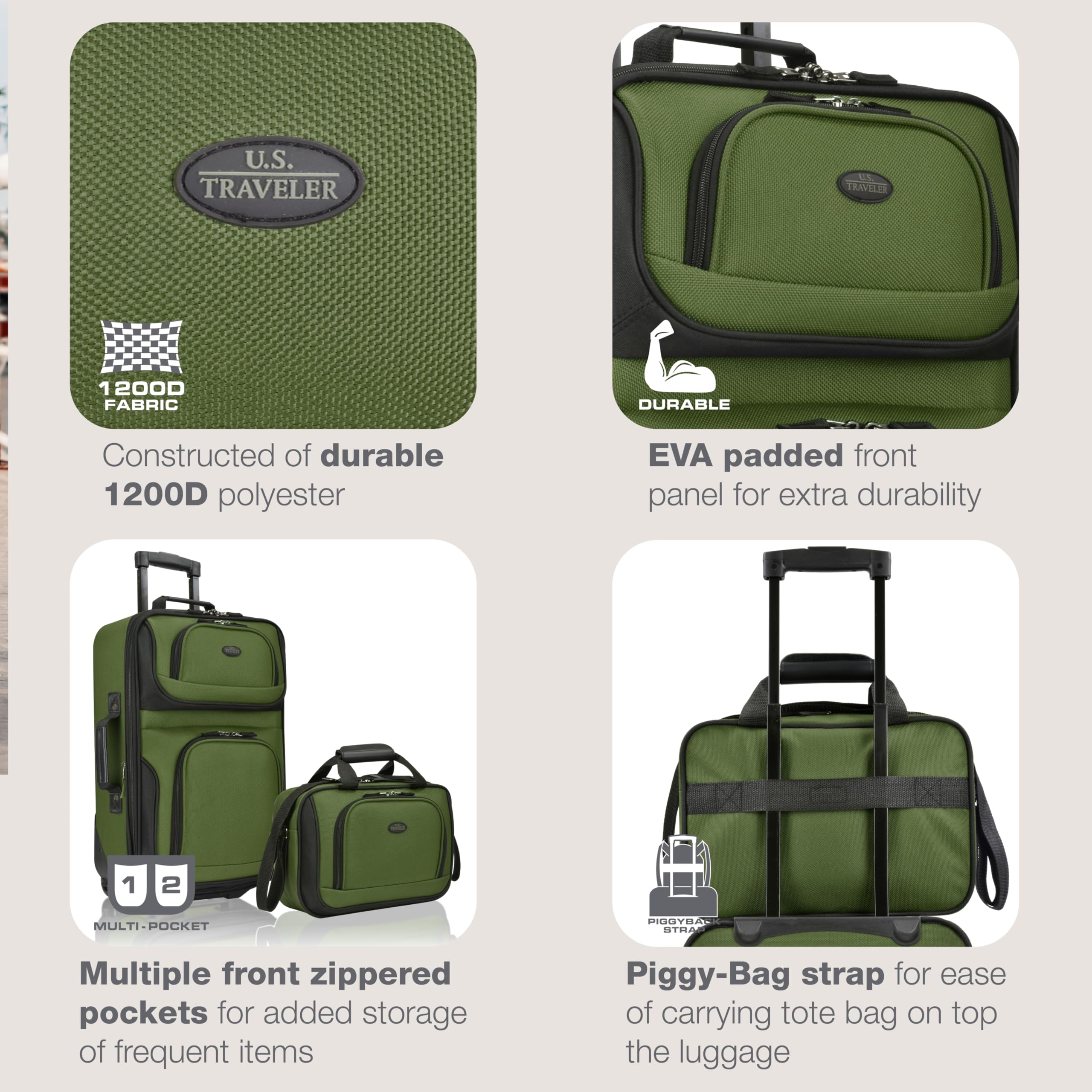 U.S. Traveler Rio Expandable Orange Carry-on -  by Handbags Specialist Headquarter | Available at Handbags Specialist Headquarter