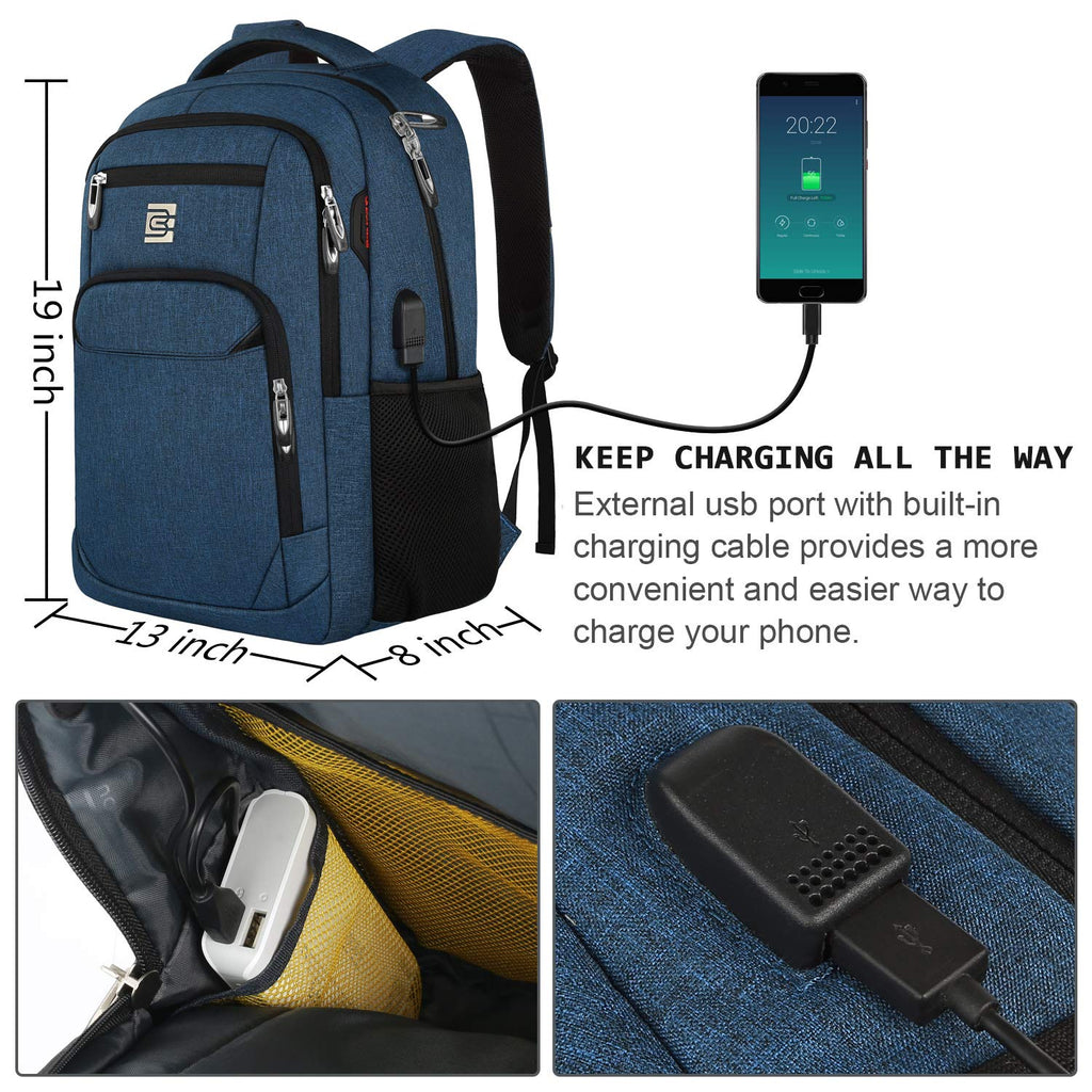 SecureSlim Laptop Backpack with USB & Water Resistance - Backpack Bags by Handbags Specialist Headquarter | Available at Handbags Specialist Headquarter