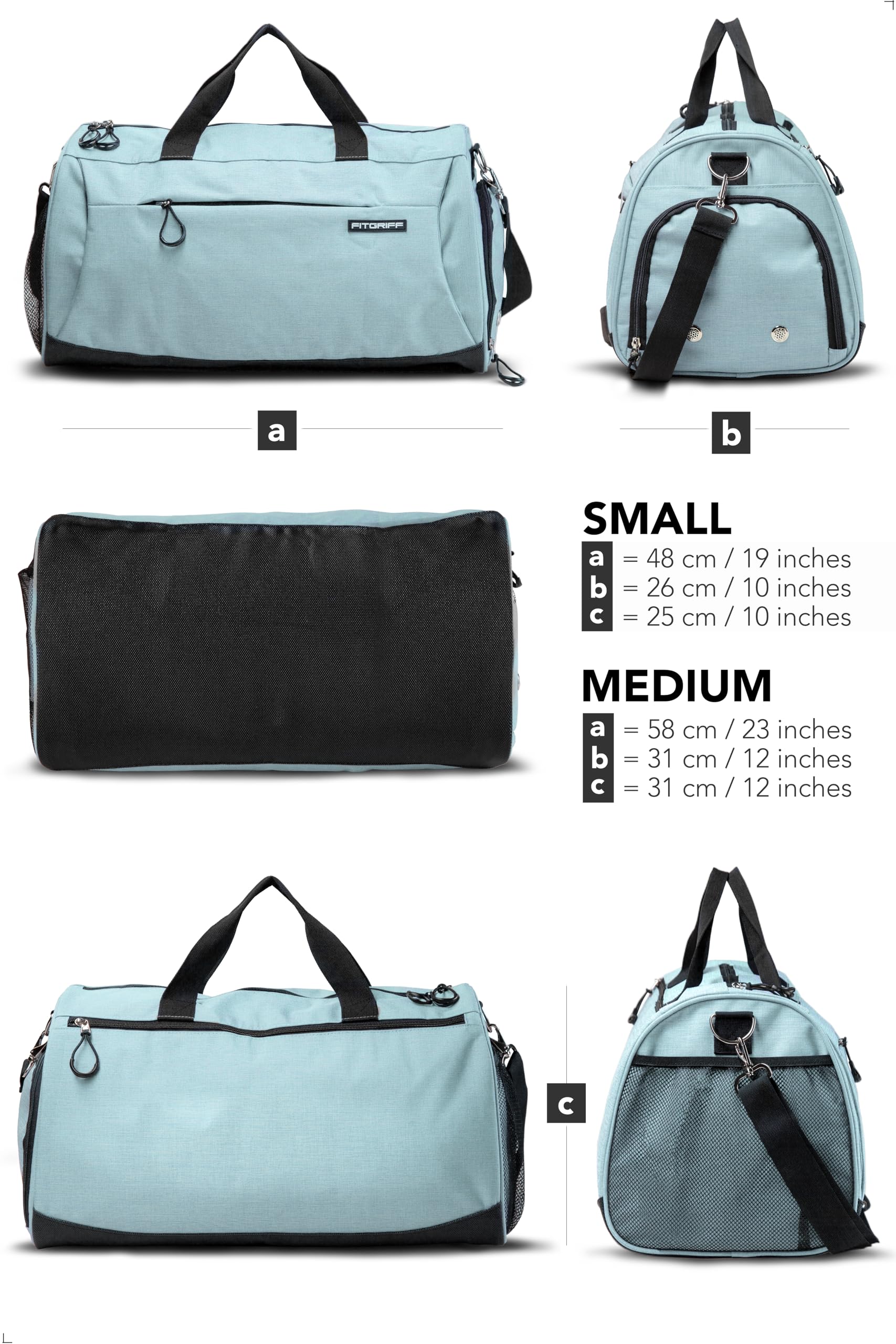 Fitgriff® Gym Bag with Shoe & Wet Compartment