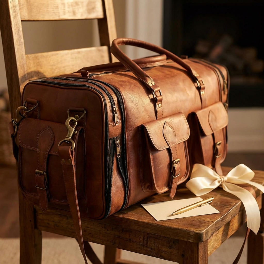 Vintage Leather 32 Handmade Travel Duffle Bag