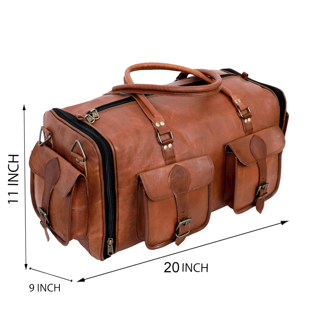 Vintage Leather 32 Handmade Travel Duffle Bag