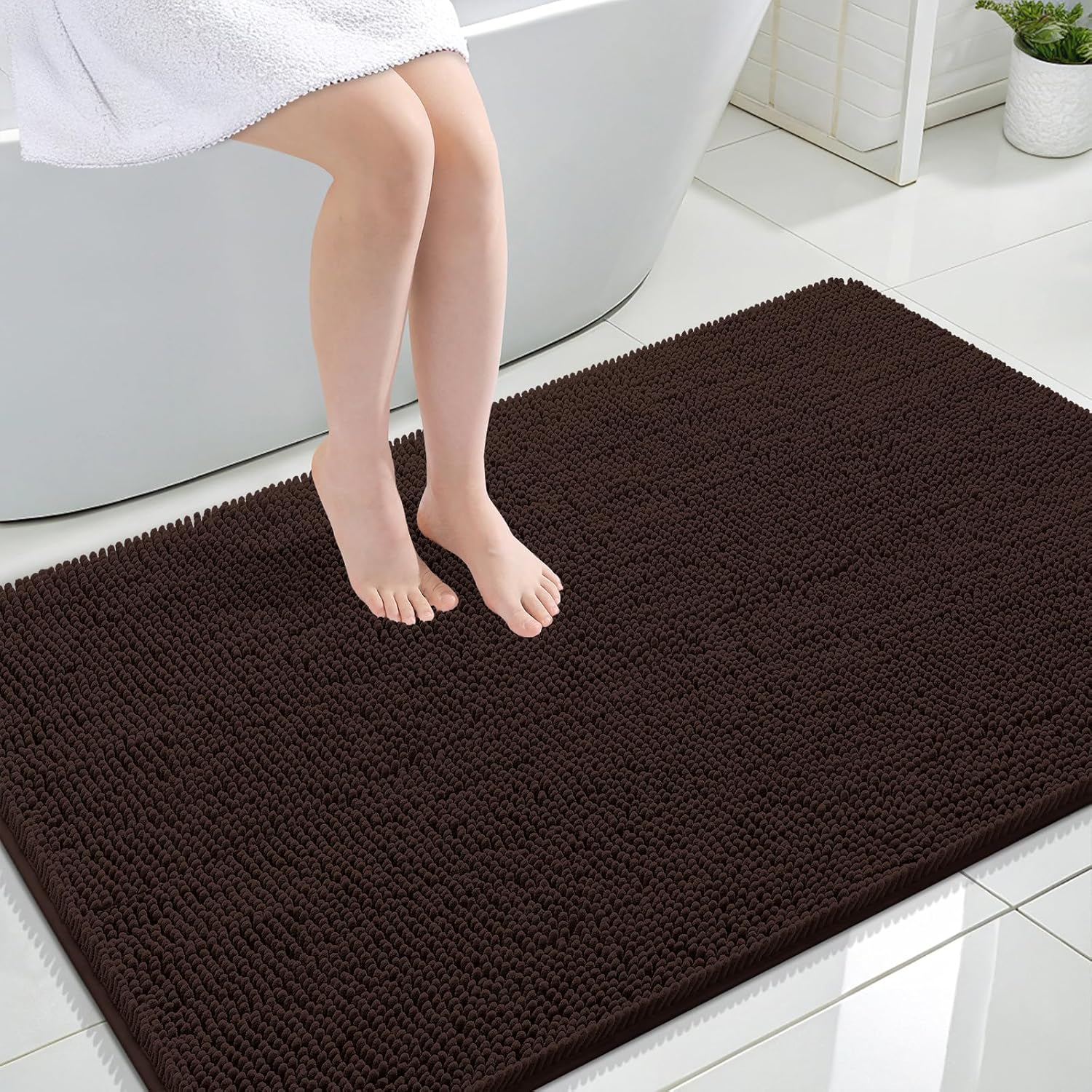 OLANLY Luxe Chenille Bath Mat - Quick Dry & Soft - Decor by Handbags Specialist Headquarter | Available at Handbags Specialist Headquarter
