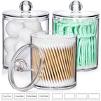 Clear Acrylic Qtip Dispenser Set - 4 Pack - Decor by Handbags Specialist Headquarter | Available at Handbags Specialist Headquarter