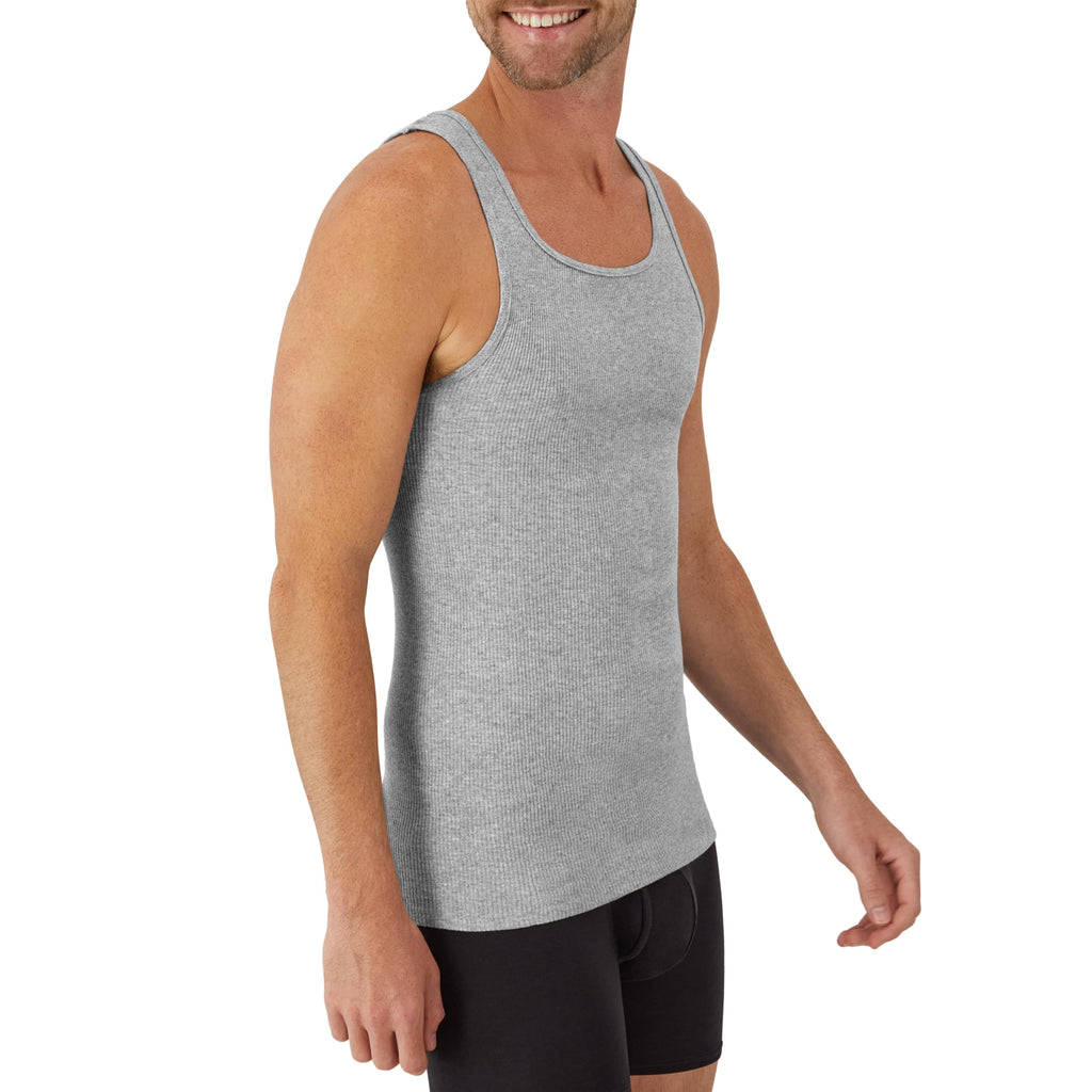 CoolFlex Men's Ribbed Tank Pack - White/Black/Gray