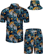 TUNEVUSE Men's Hawaiian Shirt & Shorts Set