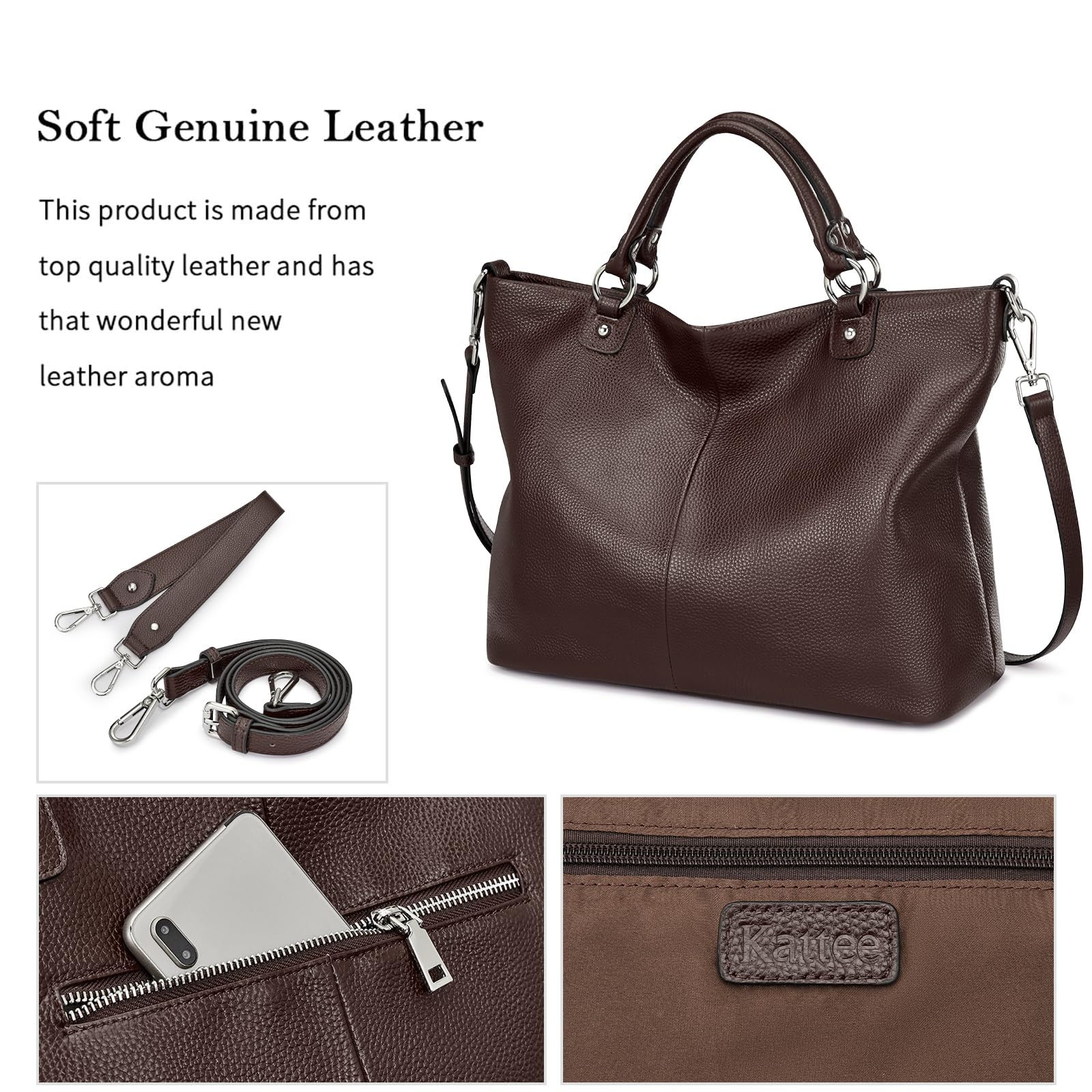Kattee Women's Leather Tote Bag