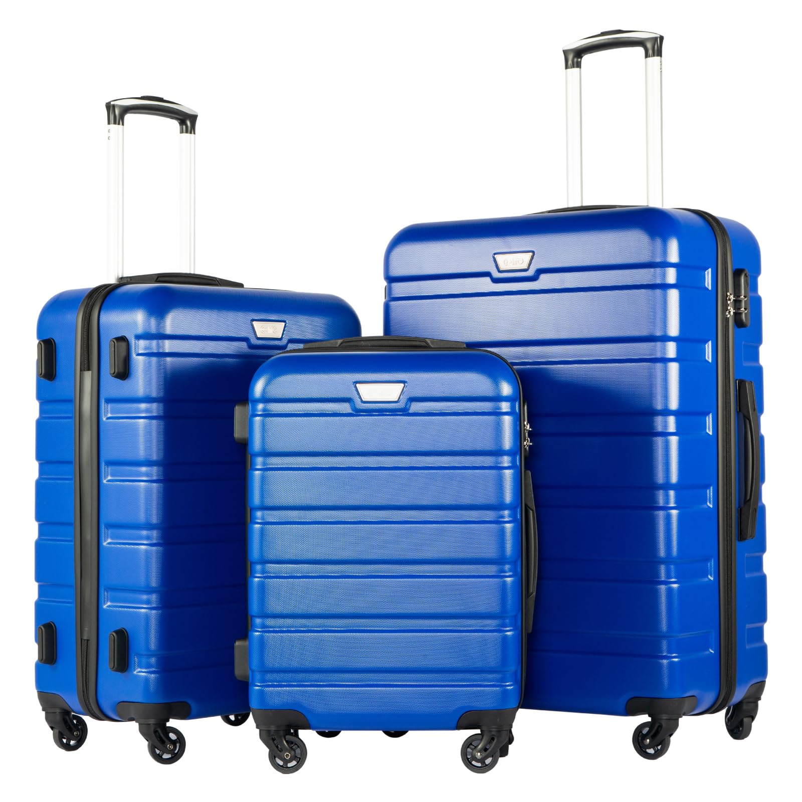 Coolife 3-Piece Hardshell Luggage Set - Navy