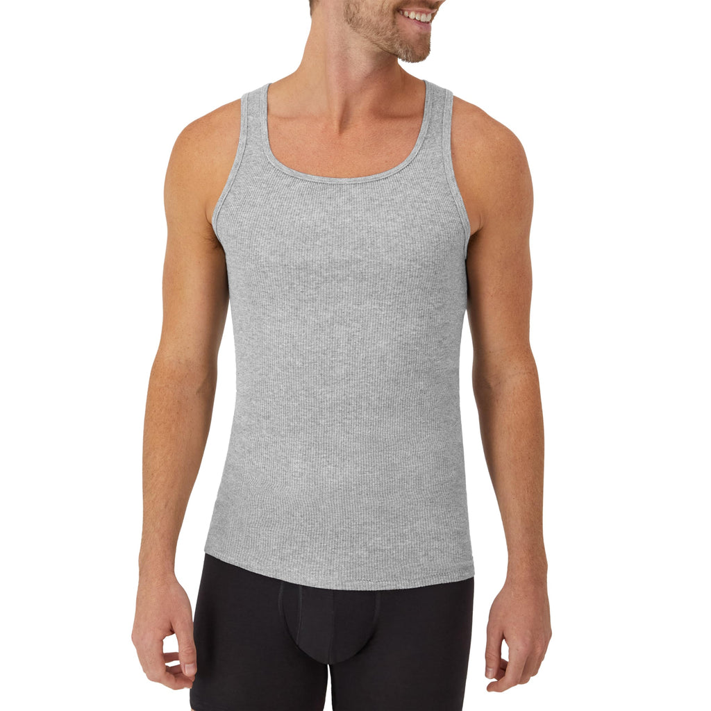 CoolFlex Men's Ribbed Tank Pack - White/Black/Gray