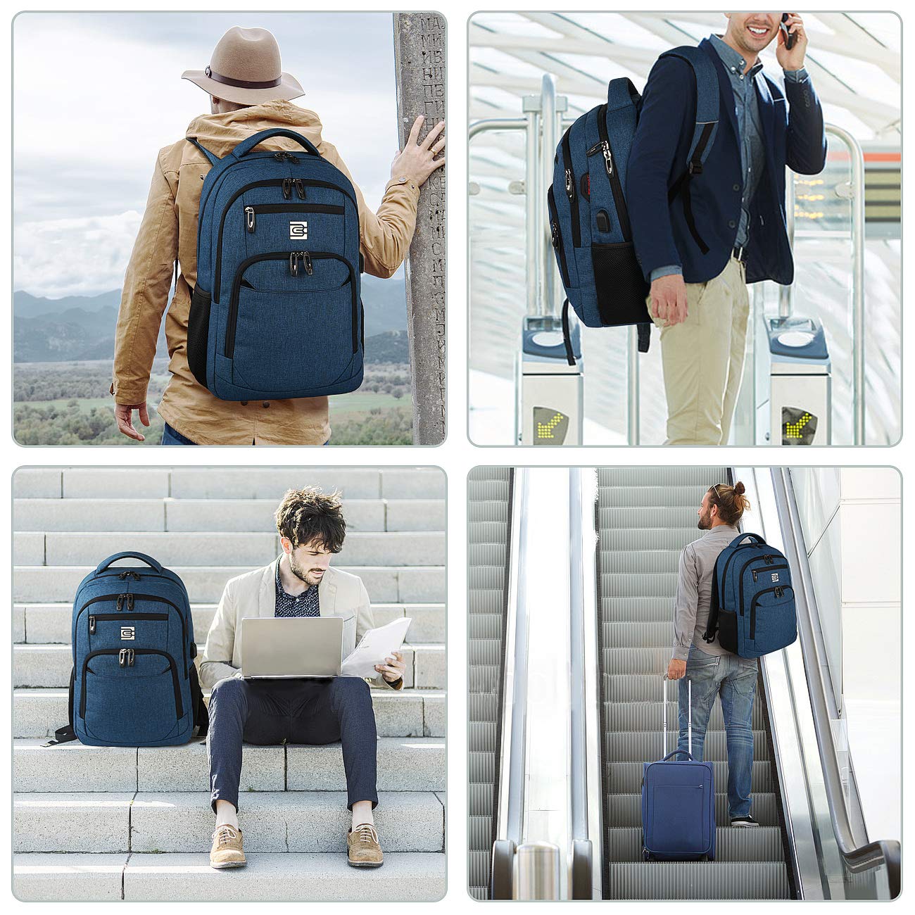 SecureSlim Laptop Backpack with USB & Water Resistance - Backpack Bags by Handbags Specialist Headquarter | Available at Handbags Specialist Headquarter
