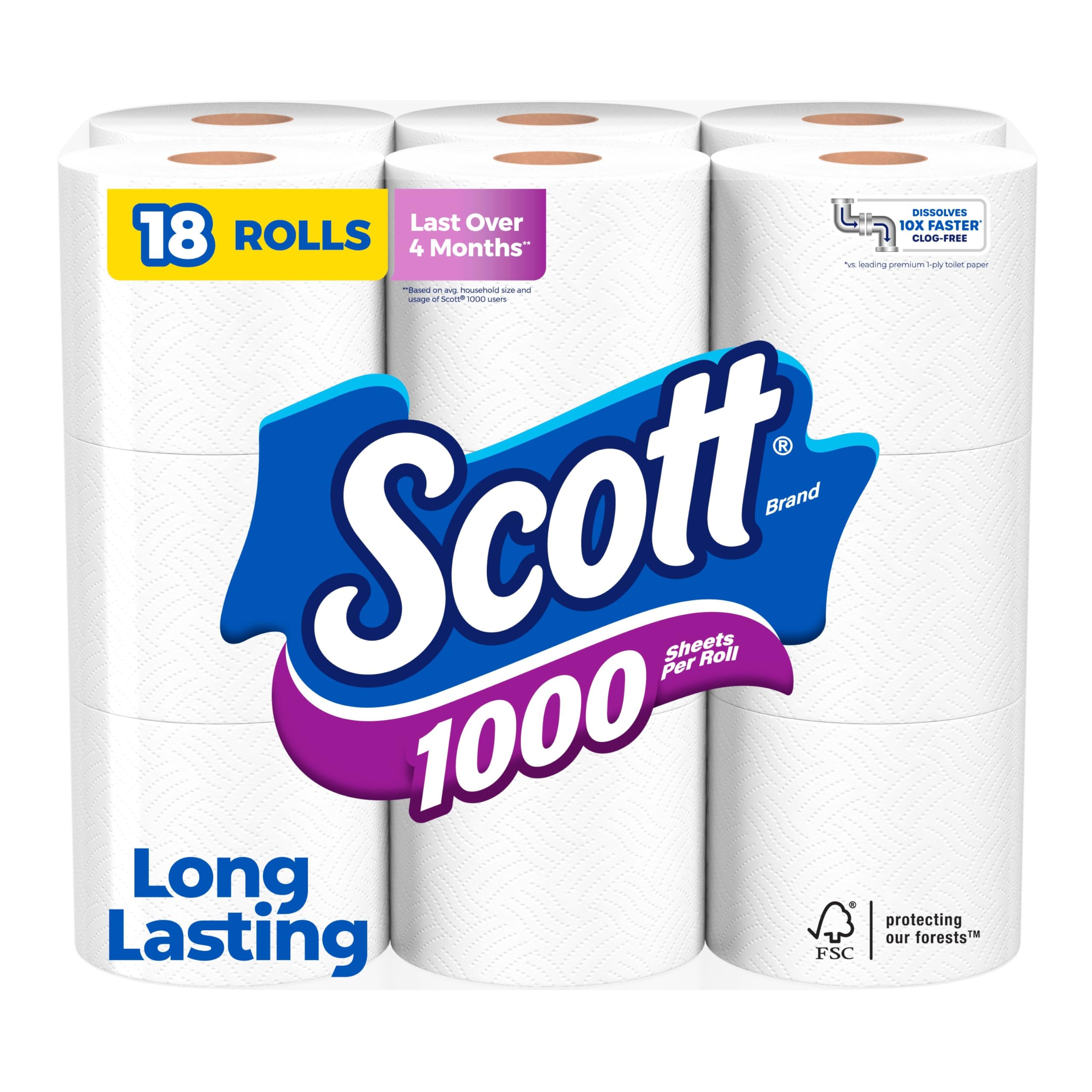 Scott 1000 Toilet Paper, 32 Rolls, Septic-Safe, 1-Ply Toilet Tissue - Toilet Paper by Handbags Specialist Headquarter | Available at Handbags Specialist Headquarter