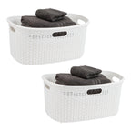 Ivory Wicker Mind Reader 40L Laundry Basket - Laundry Baskets by Handbags Specialist Headquarter | Available at Handbags Specialist Headquarter