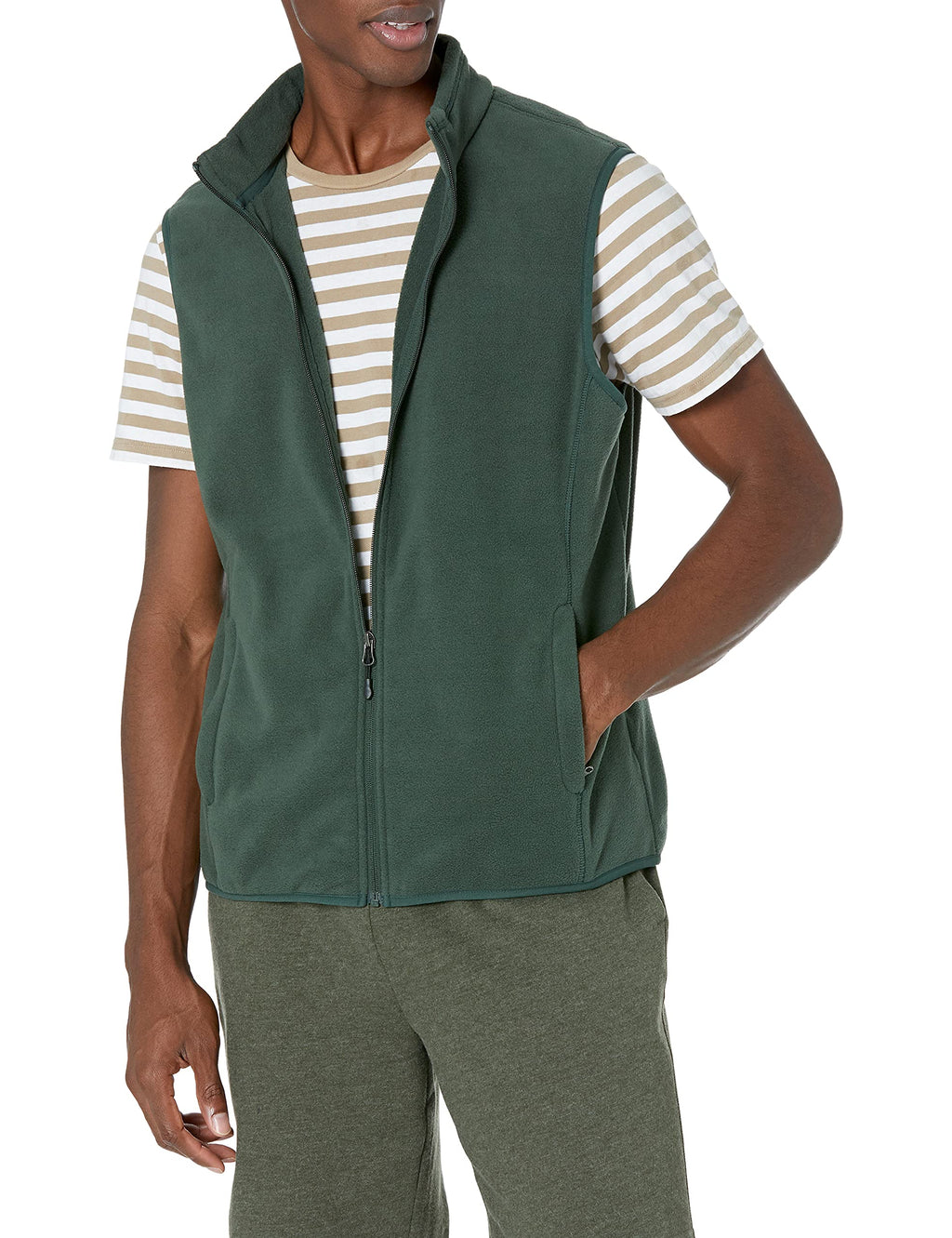PolarZip Men's Fleece Vest – Big & Tall by Essentials