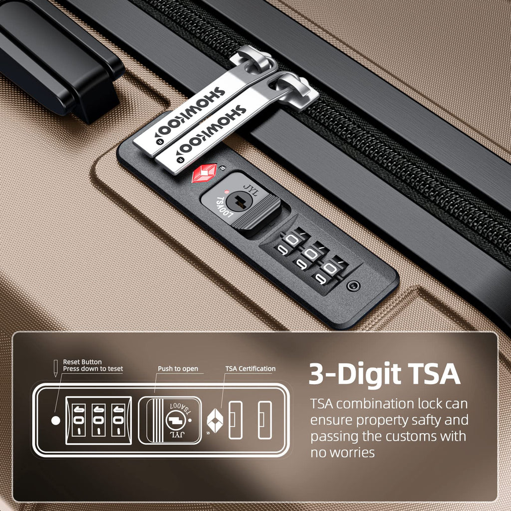 Expandable ShowKoo Suitcase - Durable & TSA Lock - Luggage Travel Bags by Handbags Specialist Headquarter | Available at Handbags Specialist Headquarter