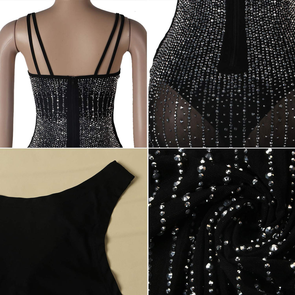 Women's Diamond Long Sleeve Party Club Dress