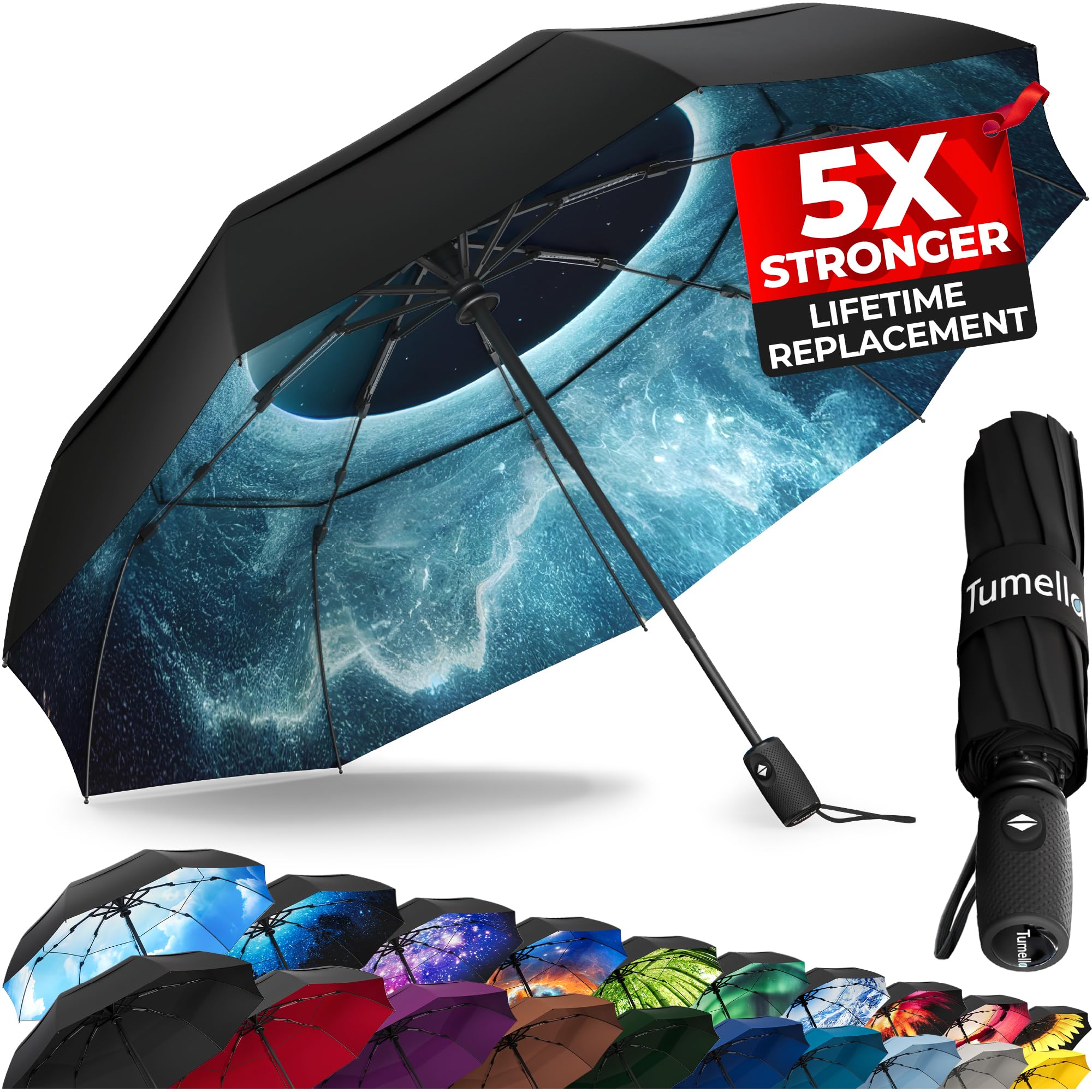 TUMELLA Elite Windproof Travel Umbrella -  by Handbags Specialist Headquarter | Available at Handbags Specialist Headquarter