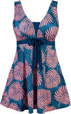 Plus Size Tummy Control Swimdress with Boyshorts