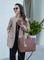 MKF Collection Vegan Leather Tote & Wallet Set