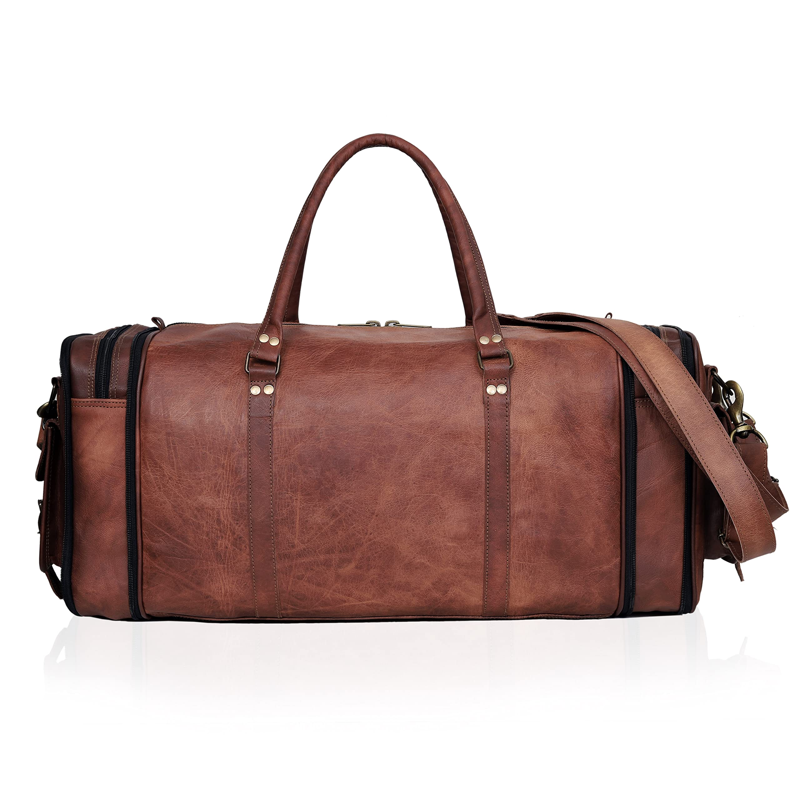 Vintage Leather 32 Handmade Travel Duffle Bag