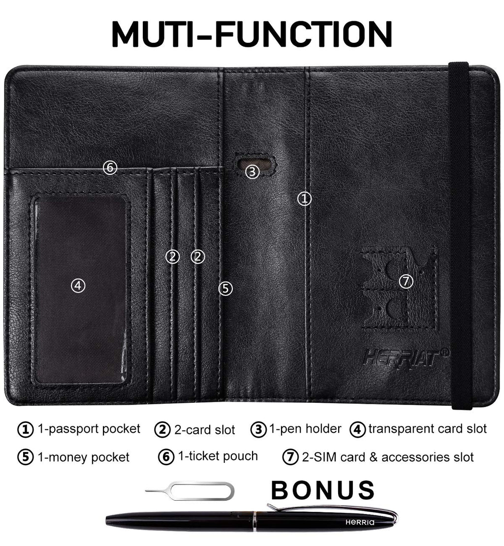 HerriaT RFID Leather Passport Wallet - Gray -  by Handbags Specialist Headquarter | Available at Handbags Specialist Headquarter