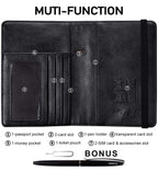 HerriaT RFID Leather Passport Wallet - Gray -  by Handbags Specialist Headquarter | Available at Handbags Specialist Headquarter