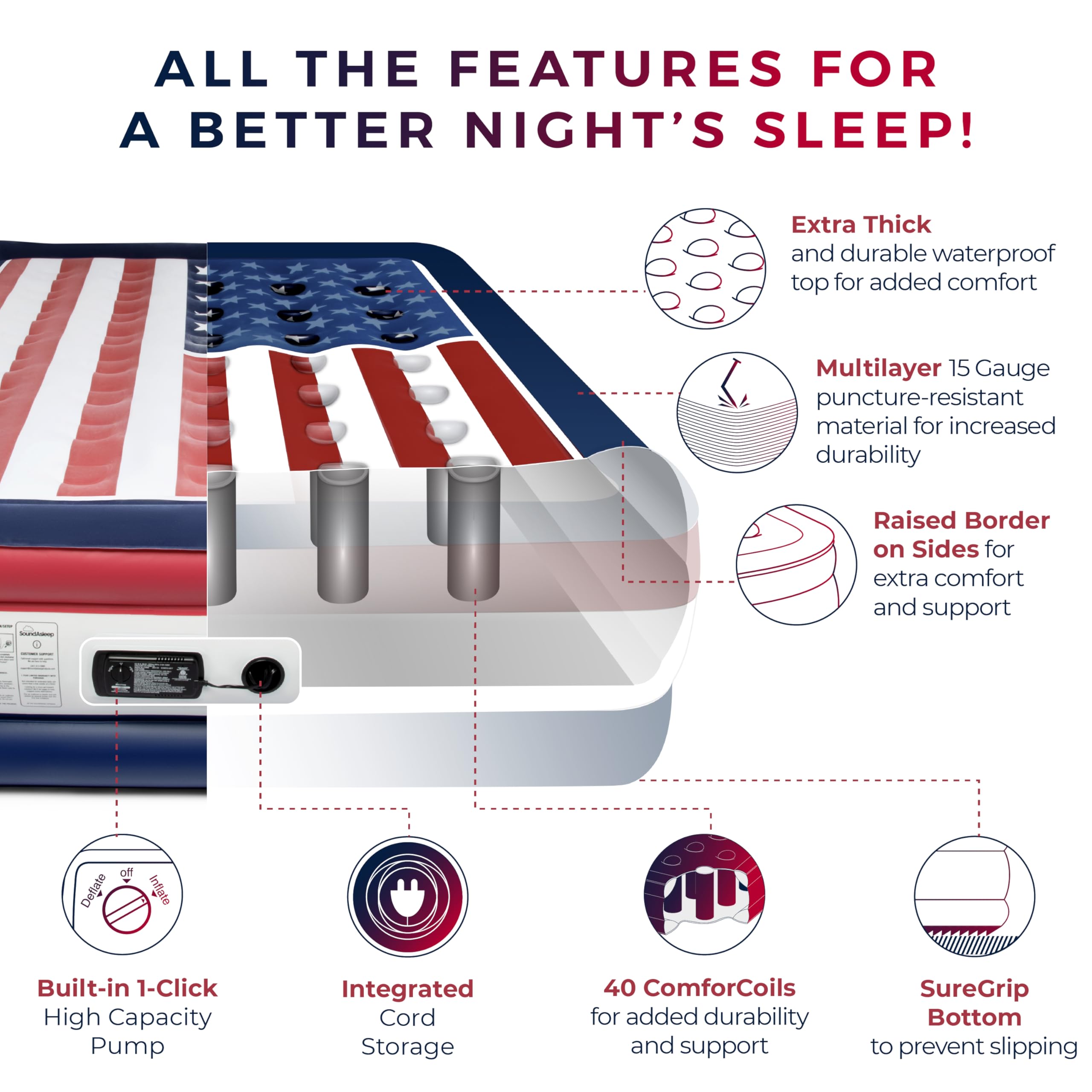 DreamNest Luxe Air Mattress with ComfortCoil Tech - Appliances by Handbags Specialist Headquarter | Available at Handbags Specialist Headquarter