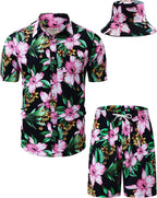 TUNEVUSE Men's Hawaiian Shirt & Shorts Set