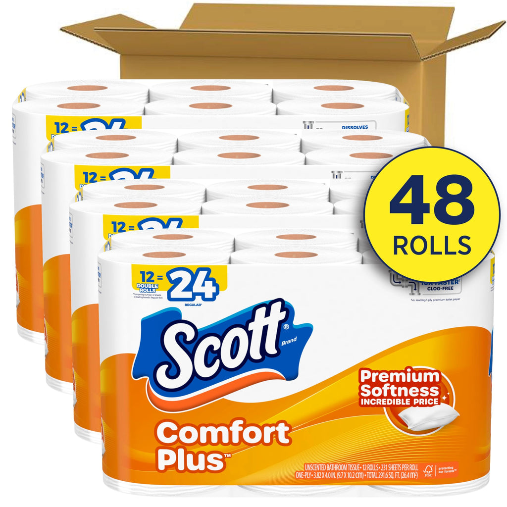 Scott SoftEase: 12 Double Rolls, Septic-Safe Tissue - Toilet Paper by Handbags Specialist Headquarter | Available at Handbags Specialist Headquarter