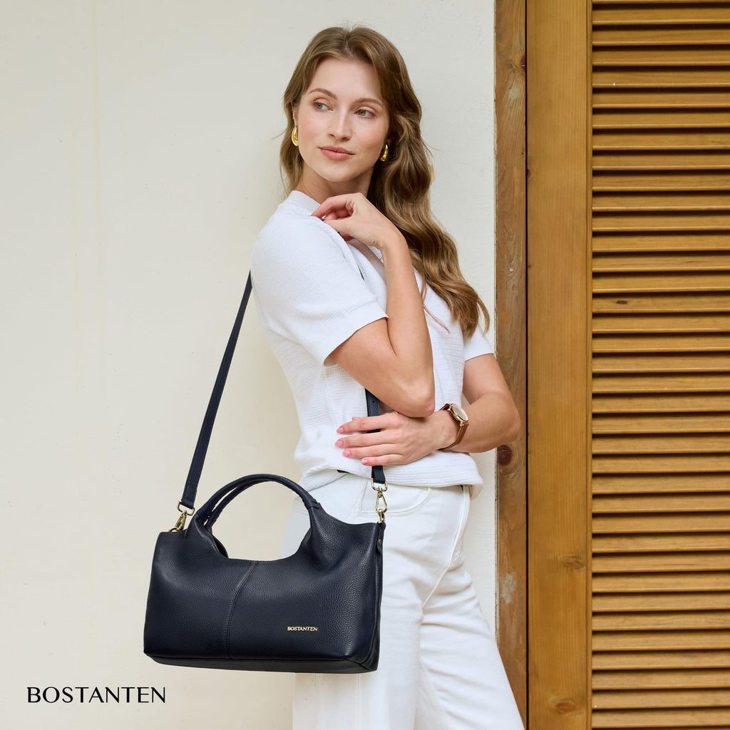 BOSTANTEN Leather Satchel Crossbody Handbag for Women