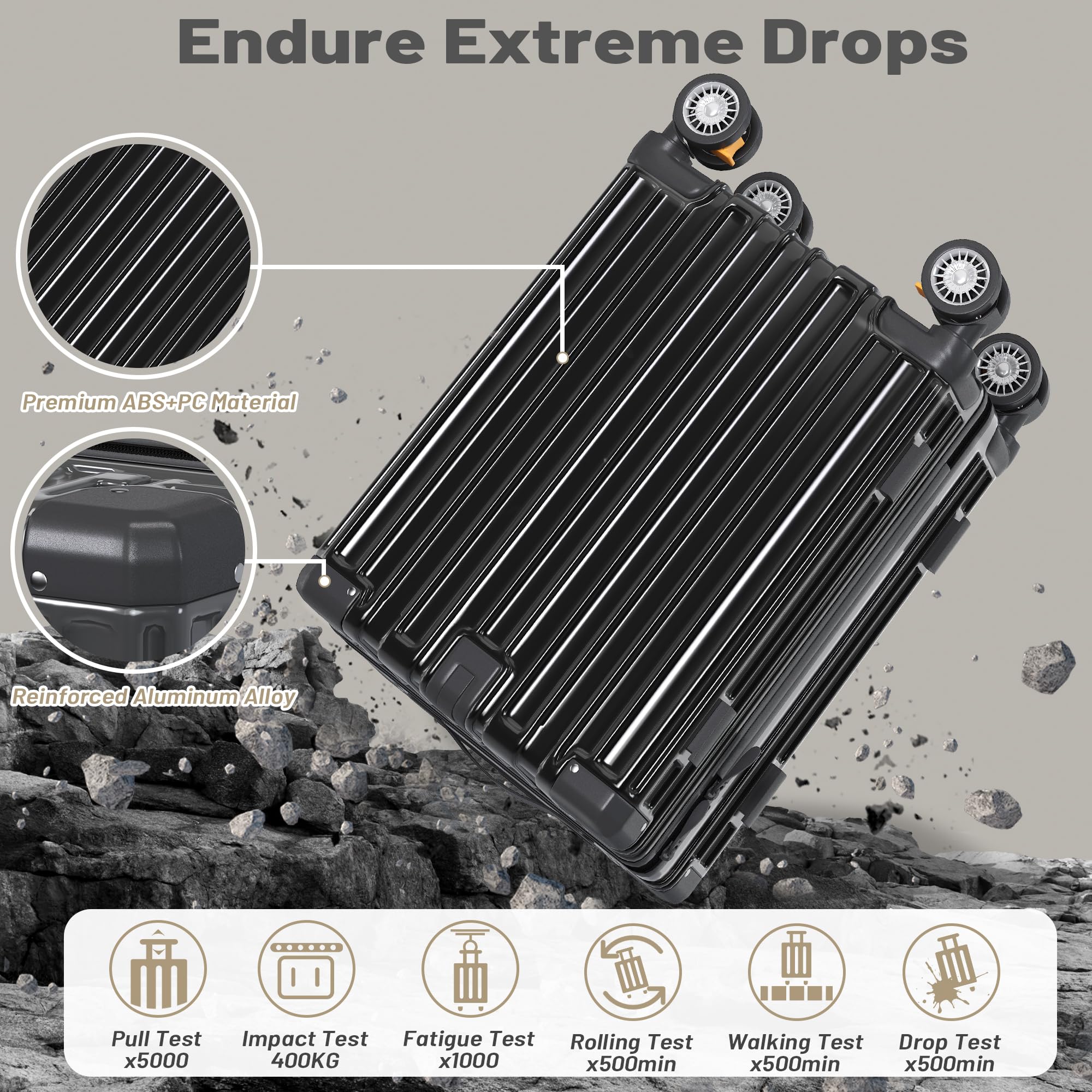 JetGlide 3pc Spinner: Expandable Hardshell Luggage - Travel Sets by Handbags Specialist Headquarter | Available at Handbags Specialist Headquarter