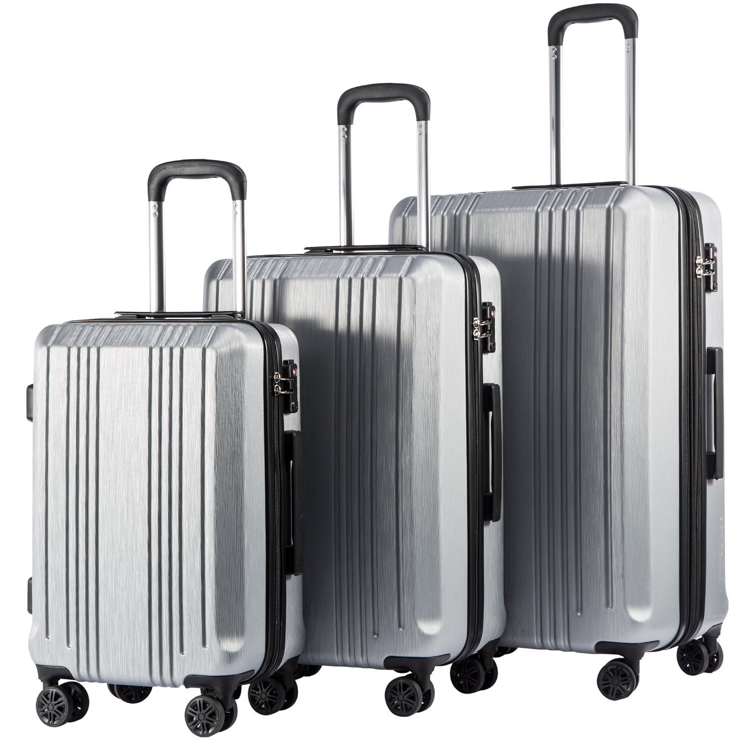 Coolife Expandable Spinner Luggage Set - 3 Piece - Luggage Travel Bags by Handbags Specialist Headquarter | Available at Handbags Specialist Headquarter
