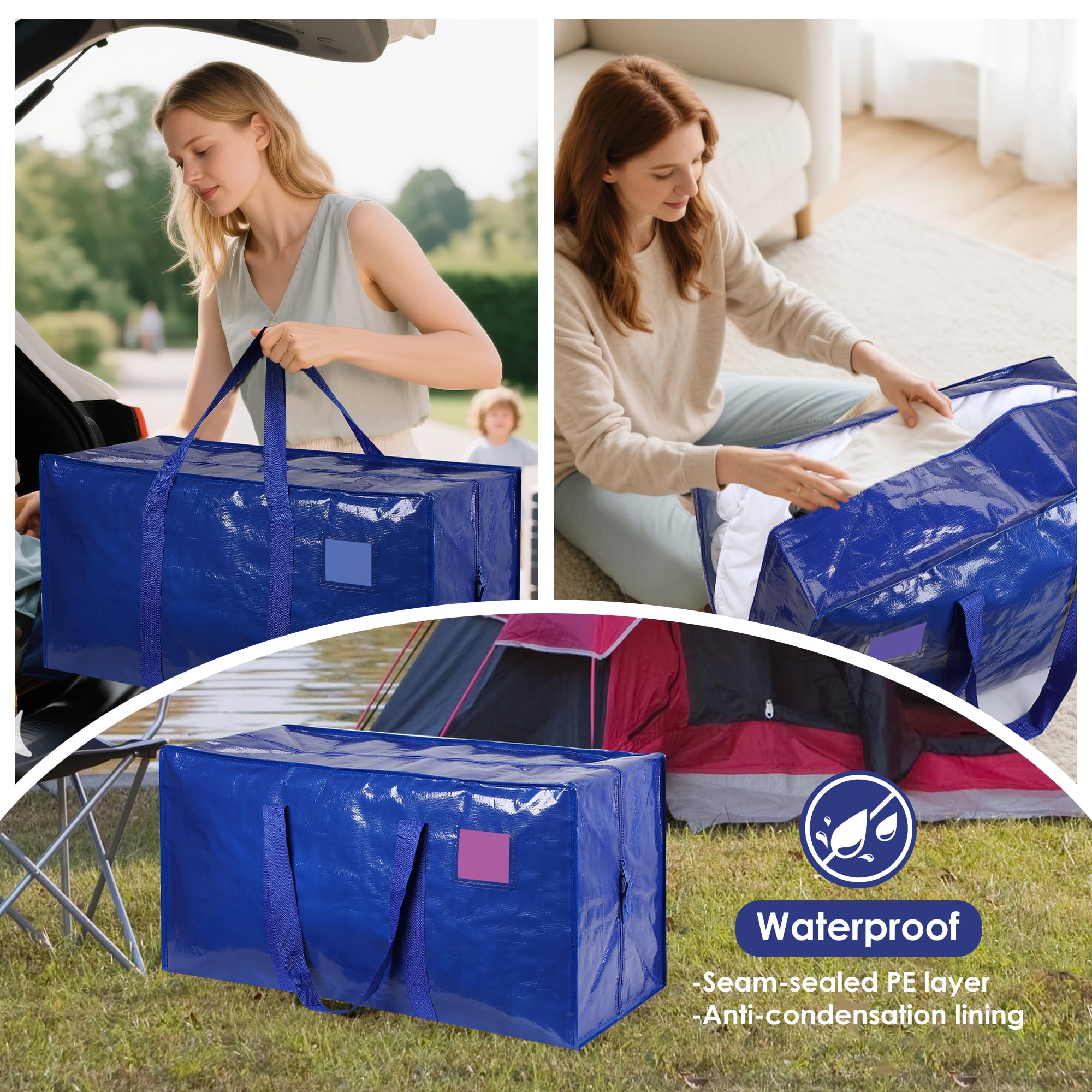 6 Pack XL Heavy Duty Moving Bags - Dark Blue