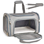 PawsVoyage: Grey TSA-Approved Pet Carrier (15lbs Max) -  by Handbags Specialist Headquarter | Available at Handbags Specialist Headquarter