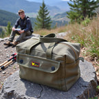 Waxed Canvas Military Duffle Bag, Olive Green