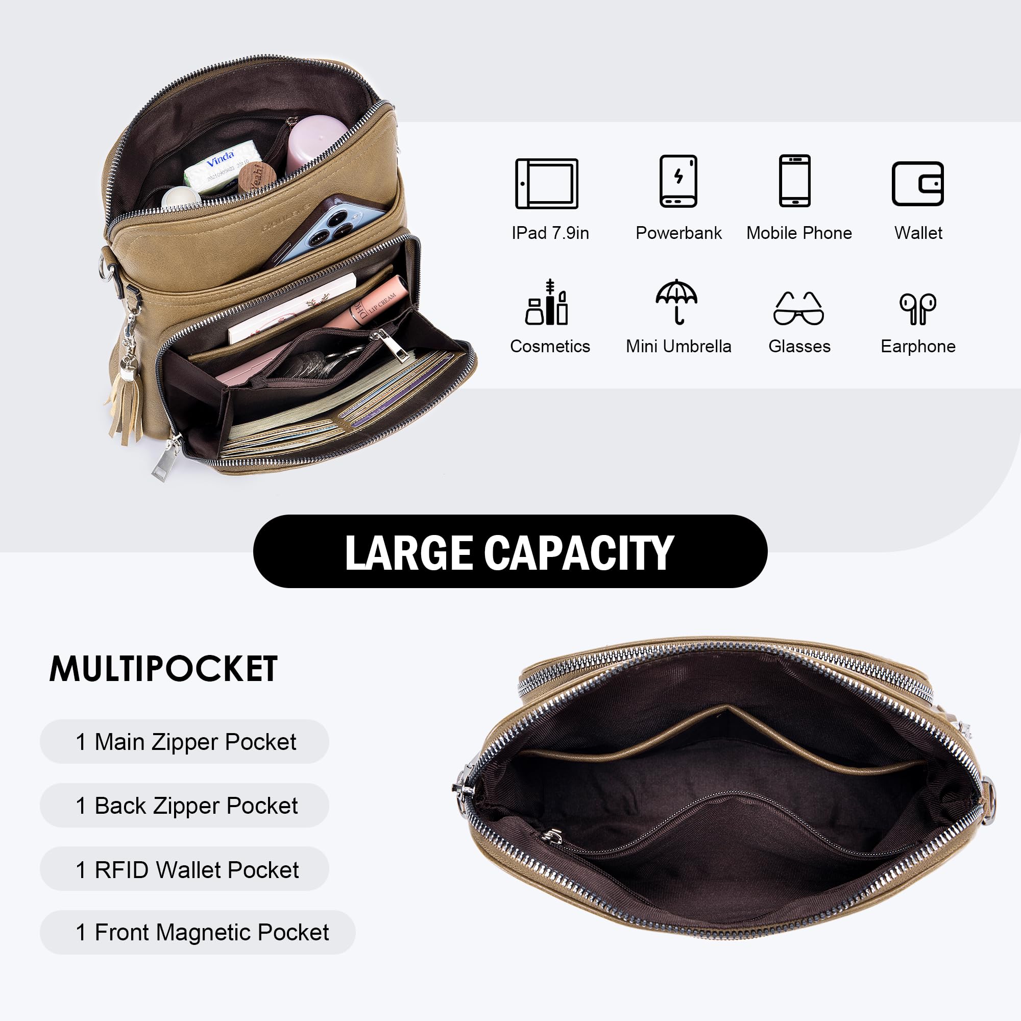 Tassel Charm Crossbody Bag for Women -  by Handbags Specialist Headquarter | Available at Handbags Specialist Headquarter