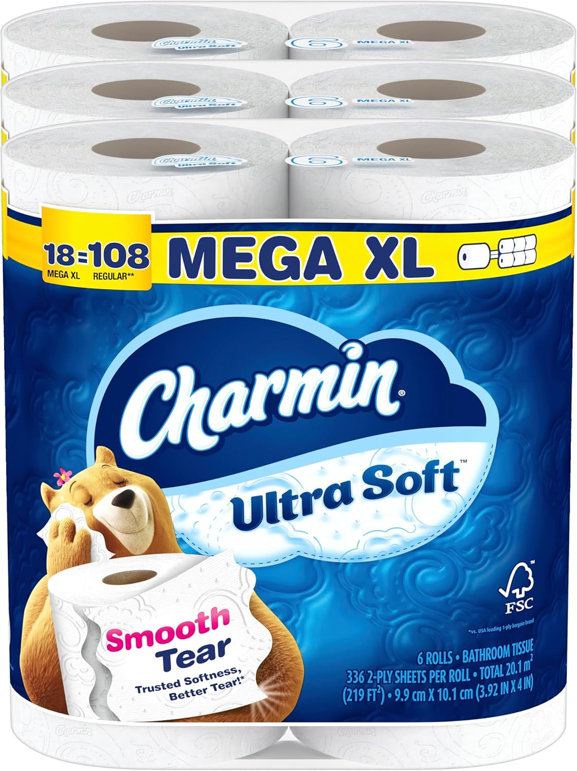 Charmin Cloud Soft: 6 Mega = 24 Regular Rolls - Toilet Paper by Handbags Specialist Headquarter | Available at Handbags Specialist Headquarter